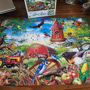 Puzzle!!  Green Acres 300 Piece EZ Grip Masterpieces Farmland Frolic